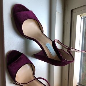 Burgundy velvet Betsy Johnson heels